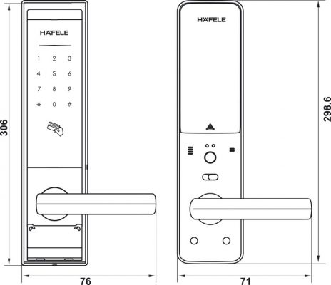 Khóa Thông Minh Hafele EL8000-TC thông số kỹ thuật