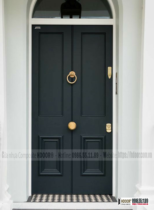Cửa 2 cánh tân cổ điển sơn bệt màu sắc ấn tượng