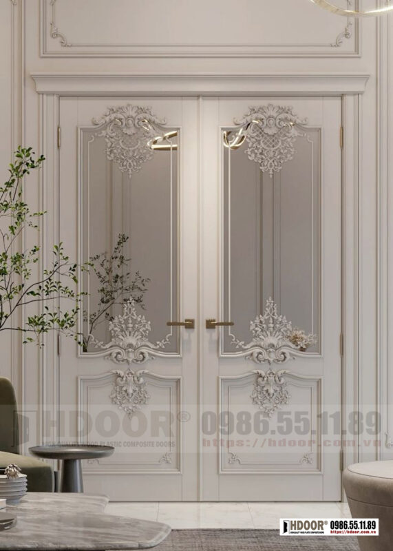 Cửa nhựa composite tân cổ điển 2 cánh VIP