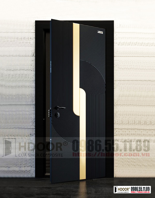 Cửa nhựa composite màu đen HDOOR-D02