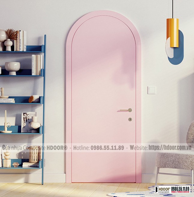 Cửa nhựa composite màu hồng HDOOR-V11